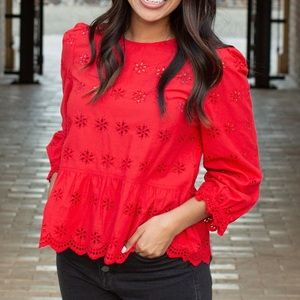 Madewell eyelet blouse (M)